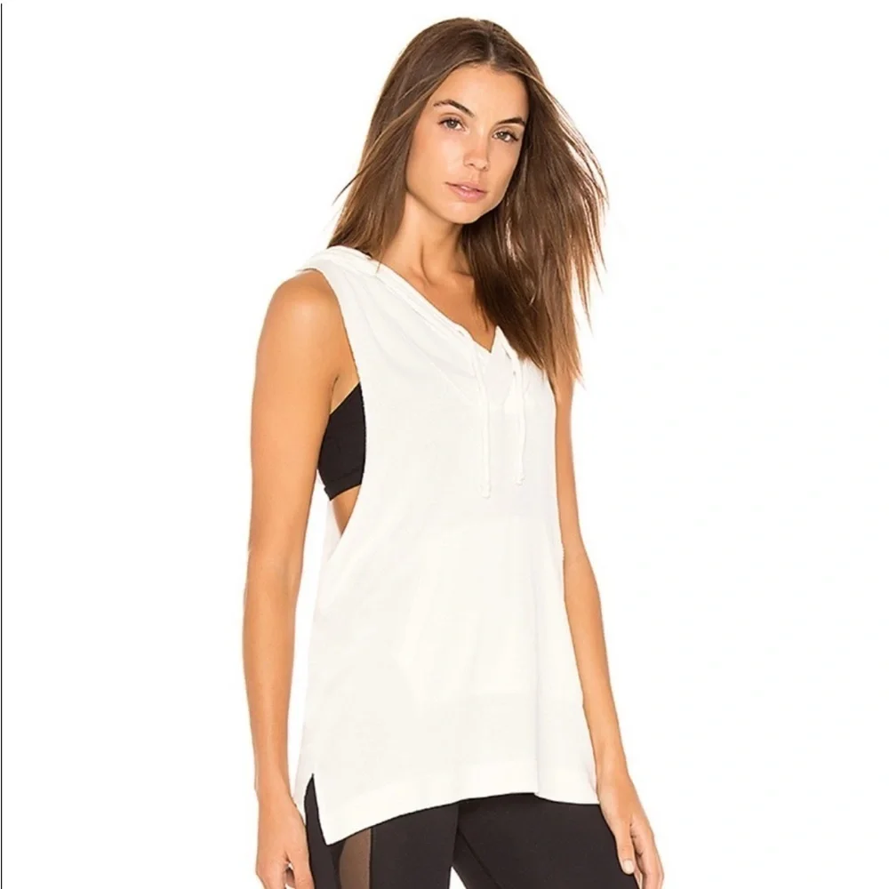 Free People Movement Tulum Hoodie Tank Top SZ S White